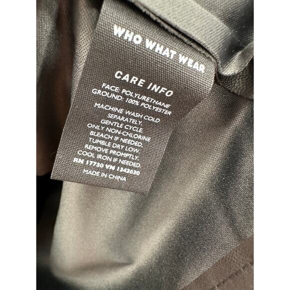 Who What Wear Faux Leather Black Balloon Sleeve Top Women's Size X-Small XS - Picture 7 of 9